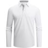 imageAlex Vando Mens Golf Shirt Moisture Wicking QuickDry Solid Long Sleeve Polo Shirts for MenWhite 09
