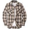 imageAlex Vando Mens Button Down Shirts Regular Fit Long Sleeve Casual Plaid Flannel ShirtKhakiBlack 613