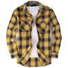 imageAlex Vando Mens Button Down Shirts Regular Fit Long Sleeve Casual Plaid Flannel ShirtYellow