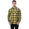 imageAlex Vando Mens Button Down Shirts Regular Fit Long Sleeve Casual Plaid Flannel ShirtYellow