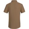 imageAlex Vando Mens Knitted Dress Shirts 8Way Stretch Easy Care Solid Short Sleeve Shirt for Men62 Brown