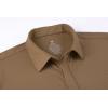 imageAlex Vando Mens Knitted Dress Shirts 8Way Stretch Easy Care Solid Short Sleeve Shirt for Men62 Brown