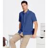 imageAlex Vando Mens Knitted Dress Shirts 8Way Stretch Easy Care Solid Short Sleeve Shirt for Men62 Royal