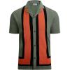 imageAlex Vando Mens Knitted Dress Shirts 8Way Stretch Easy Care Solid Short Sleeve Shirt for MenGreenRed