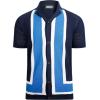 imageAlex Vando Mens Knitted Dress Shirts 8Way Stretch Easy Care Solid Short Sleeve Shirt for MenNavyblue