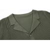 imageAlex Vando Mens Knitted Dress Shirts 8Way Stretch Easy Care Solid Short Sleeve Shirt for MenStripe Army