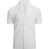 imageAlex Vando Mens Knitted Dress Shirts 8Way Stretch Easy Care Solid Short Sleeve Shirt for MenStripe White