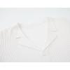 imageAlex Vando Mens Knitted Dress Shirts 8Way Stretch Easy Care Solid Short Sleeve Shirt for MenStripe White