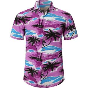 imageAlex Vando Mens Hawaiian Shirts Casual Short Sleeve Aloha Beach Shirt Suits