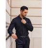 imageAlex Vando Mens Knit Dress Shirts Seamless Collar Long Sleeve Super Stretch Sports Shirts for MenBlack