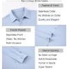 imageAlex Vando Mens Knit Dress Shirts Seamless Collar Long Sleeve Super Stretch Sports Shirts for MenBlue