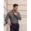 imageAlex Vando Mens Knit Dress Shirts Seamless Collar Long Sleeve Super Stretch Sports Shirts for MenCharcoal