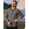 imageAlex Vando Mens Knit Dress Shirts Seamless Collar Long Sleeve Super Stretch Sports Shirts for MenCharcoal