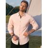 imageAlex Vando Mens Knit Dress Shirts Seamless Collar Long Sleeve Super Stretch Sports Shirts for MenPink