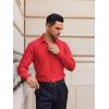 imageAlex Vando Mens Knit Dress Shirts Seamless Collar Long Sleeve Super Stretch Sports Shirts for MenRed