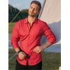 imageAlex Vando Mens Knit Dress Shirts Seamless Collar Long Sleeve Super Stretch Sports Shirts for MenRed