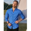 imageAlex Vando Mens Knit Dress Shirts Seamless Collar Long Sleeve Super Stretch Sports Shirts for MenRoyal