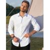 imageAlex Vando Mens Knit Dress Shirts Seamless Collar Long Sleeve Super Stretch Sports Shirts for MenWhite