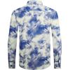 imageAlex Vando Mens Print Button Down Shirts Linen Cotton Camp Collar Long Sleeve Casual ShirtsBlue Tiedye