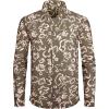 imageAlex Vando Mens Print Button Down Shirts Linen Cotton Camp Collar Long Sleeve Casual ShirtsBrown Geometric