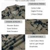 imageAlex Vando Mens Print Button Down Shirts Linen Cotton Camp Collar Long Sleeve Casual ShirtsKhaki Leaf