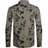 imageAlex Vando Mens Print Button Down Shirts Linen Cotton Camp Collar Long Sleeve Casual ShirtsKhaki Leaf