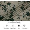 imageAlex Vando Mens Print Button Down Shirts Linen Cotton Camp Collar Long Sleeve Casual ShirtsKhaki Leaf