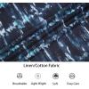 imageAlex Vando Mens Print Button Down Shirts Linen Cotton Camp Collar Long Sleeve Casual ShirtsNavy Tiedye
