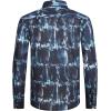 imageAlex Vando Mens Print Button Down Shirts Linen Cotton Camp Collar Long Sleeve Casual ShirtsNavy Tiedye