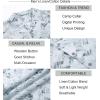 imageAlex Vando Mens Print Button Down Shirts Linen Cotton Camp Collar Long Sleeve Casual ShirtsWhite Grey Stuff
