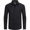 imageAlex Vando Mens Knit Dress Shirts Seamless Collar Long Sleeve Super Stretch Sports Shirts for MenBlack