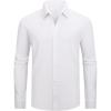 imageAlex Vando Mens Knit Dress Shirts Seamless Collar Long Sleeve Super Stretch Sports Shirts for MenWhite