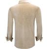 imageAlex Vando Mens Velvet Shirts Regular Fit Long Sleeve Soft Stretch Casual Button Down ShirtKhaki