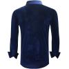 imageAlex Vando Mens Velvet Shirts Regular Fit Long Sleeve Soft Stretch Casual Button Down ShirtNavy