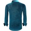 imageAlex Vando Mens Velvet Shirts Regular Fit Long Sleeve Soft Stretch Casual Button Down ShirtPeacock Blue