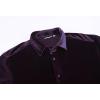 imageAlex Vando Mens Velvet Shirts Regular Fit Long Sleeve Soft Stretch Casual Button Down ShirtPurple