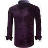 imageAlex Vando Mens Velvet Shirts Regular Fit Long Sleeve Soft Stretch Casual Button Down ShirtPurple