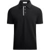imageAlex Vando Mens Polo Shirt Cotton Blend Fashion Casual Polo Shirts for MenBlack