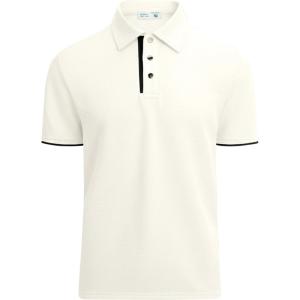 imageAlex Vando Mens Polo Shirt Cotton Blend Fashion Casual Polo Shirts for MenApricot