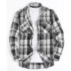 imageAlex Vando Mens Button Down Shirts Regular Fit Long Sleeve Casual Plaid Flannel ShirtDistressed Black