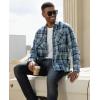 imageAlex Vando Mens Button Down Shirts Regular Fit Long Sleeve Casual Plaid Flannel ShirtSnow BlueBeige