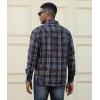 imageAlex Vando Mens Button Down Shirts Regular Fit Long Sleeve Casual Plaid Flannel ShirtSnow BlueBrown
