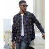 imageAlex Vando Mens Button Down Shirts Regular Fit Long Sleeve Casual Plaid Flannel ShirtSnow BlueBrown