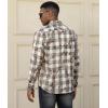 imageAlex Vando Mens Button Down Shirts Regular Fit Long Sleeve Casual Plaid Flannel ShirtSnow Brown