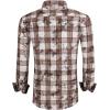 imageAlex Vando Mens Button Down Shirts Regular Fit Long Sleeve Casual Plaid Flannel ShirtSnow Brown