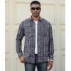 imageAlex Vando Mens Button Down Shirts Regular Fit Long Sleeve Casual Plaid Flannel ShirtSnow Charcoal