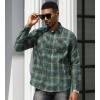 imageAlex Vando Mens Button Down Shirts Regular Fit Long Sleeve Casual Plaid Flannel ShirtSnow Green