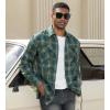 imageAlex Vando Mens Button Down Shirts Regular Fit Long Sleeve Casual Plaid Flannel ShirtSnow Green