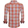 imageAlex Vando Mens Button Down Shirts Regular Fit Long Sleeve Casual Plaid Flannel ShirtSnow Red