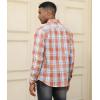 imageAlex Vando Mens Button Down Shirts Regular Fit Long Sleeve Casual Plaid Flannel ShirtSnow Red